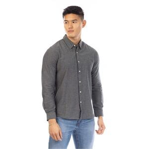 Peter Werth Mens Collared Regular Long-Sleeved Shirt / Black